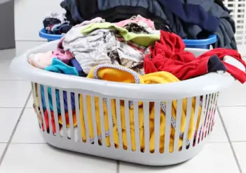 clothes in laundry basket